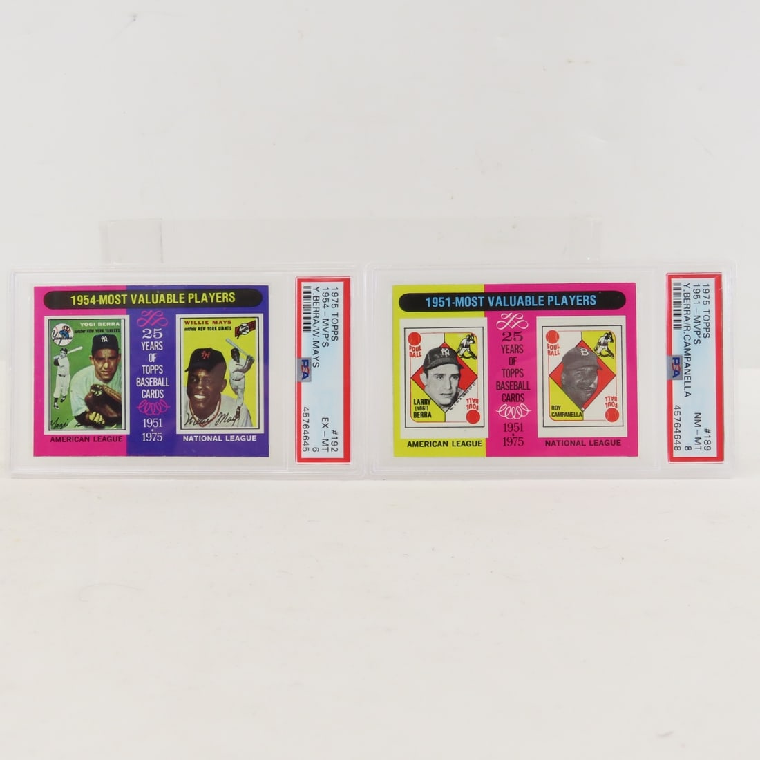 1975 Topps 51 & 54 MVP'S PSA graded Baseball Cards (1 of 11)