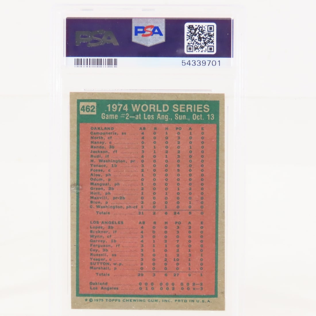 3 1975 Topps PSA Graded Baseball Cards - 9