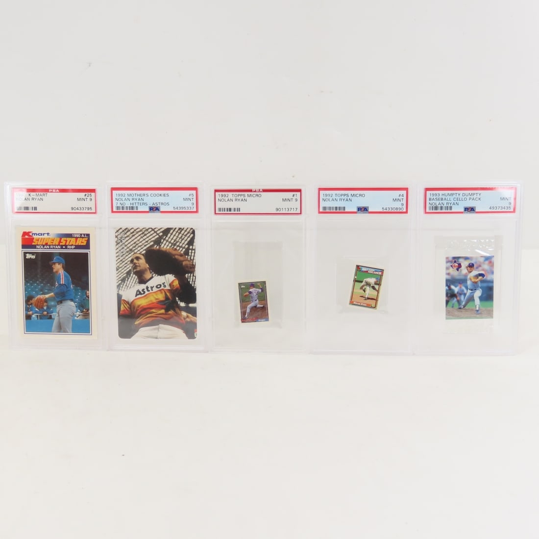 5 PSA 9 Graded Nolan Ryan Baseball Cards 1990-92 (1 of 17)