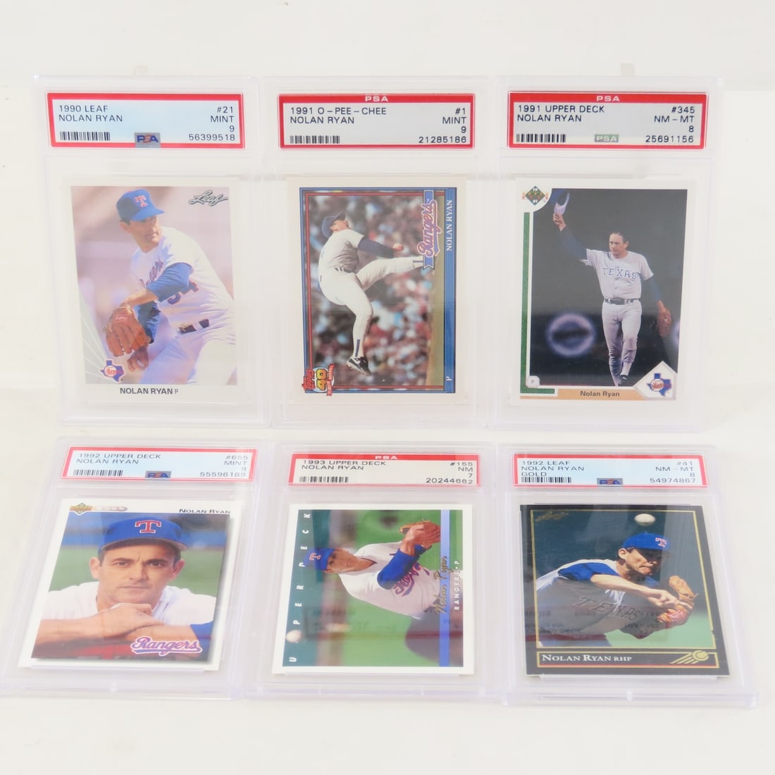 6 1990-1993 PSA Graded Nolan Ryan Baseball Cards (1 of 13)