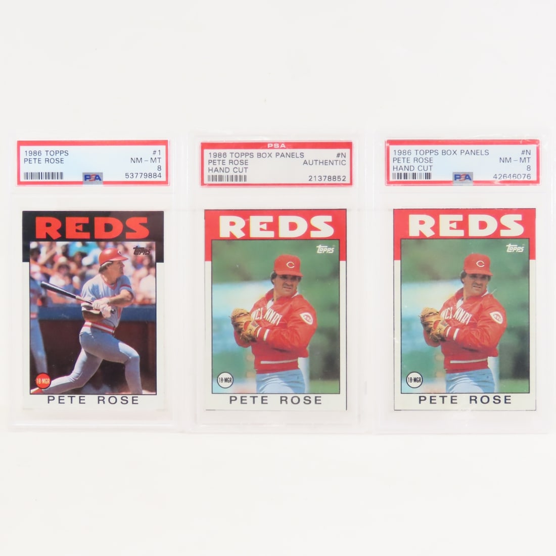 3 PSA Graded 1986 Topps Pete Rose Baseball Cards (1 of 13)