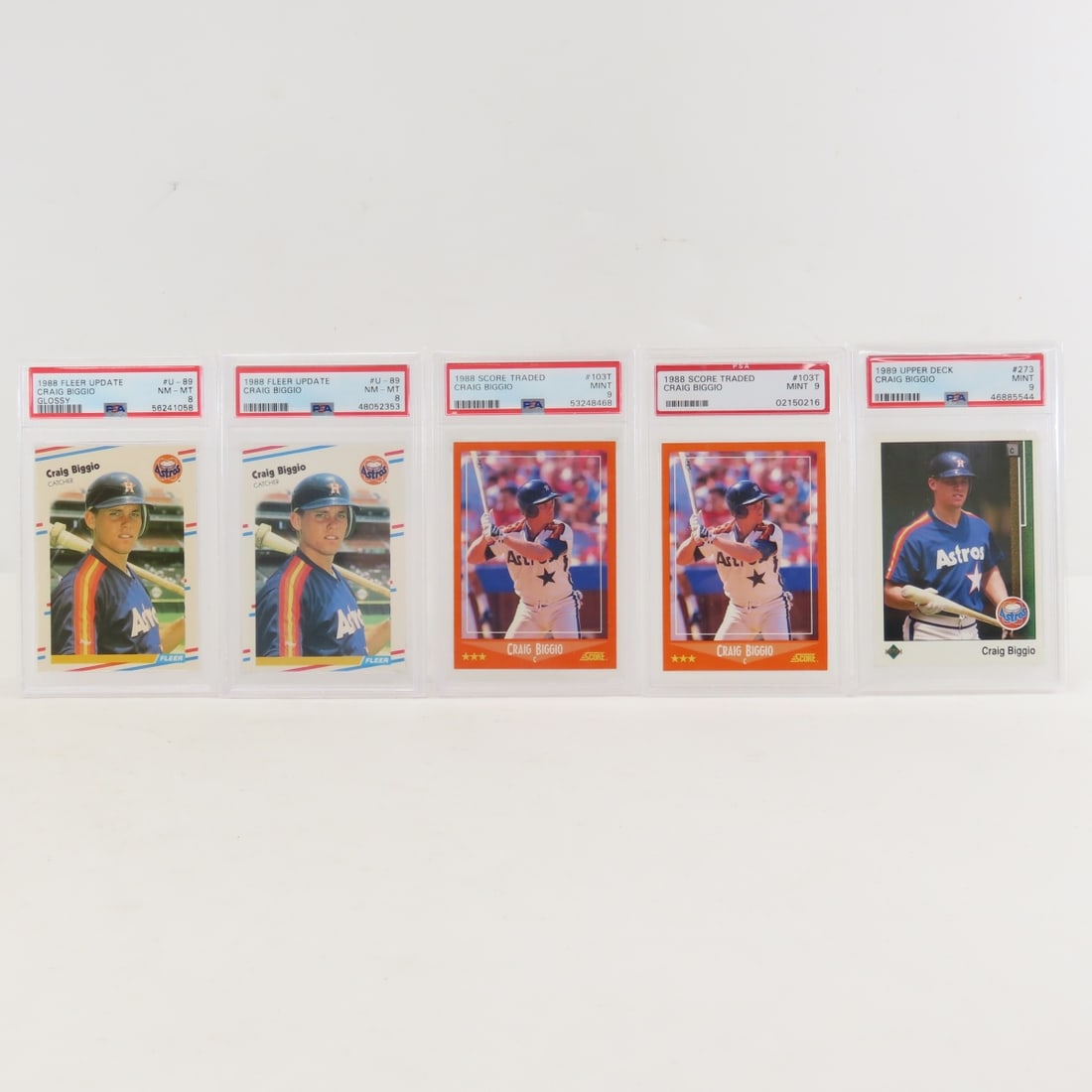 5 1988 & 89 Craig Biggio PSA Graded Baseball Cards (1 of 11)
