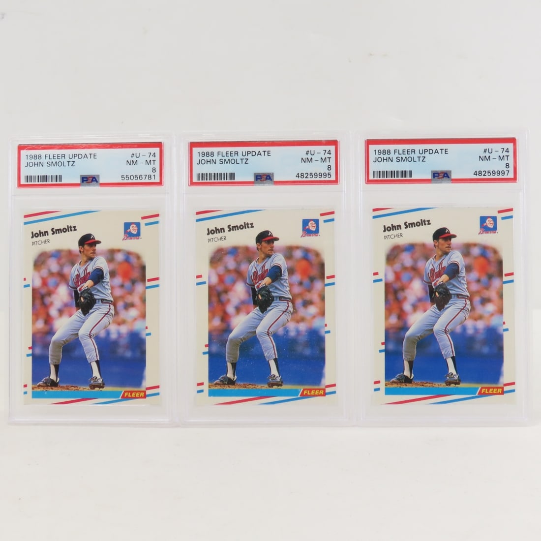 3 1988 Fleer Update John Smoltz #U-74 PSA 8 RC (1 of 13)