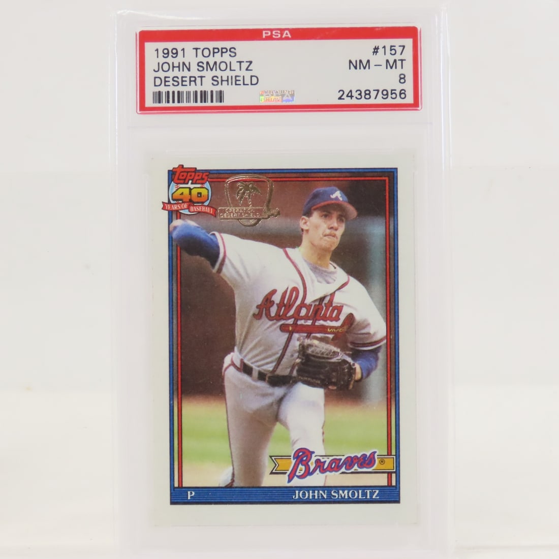 1991 Topps Desert Shield John Smoltz #157 PSA 8 (1 of 4)