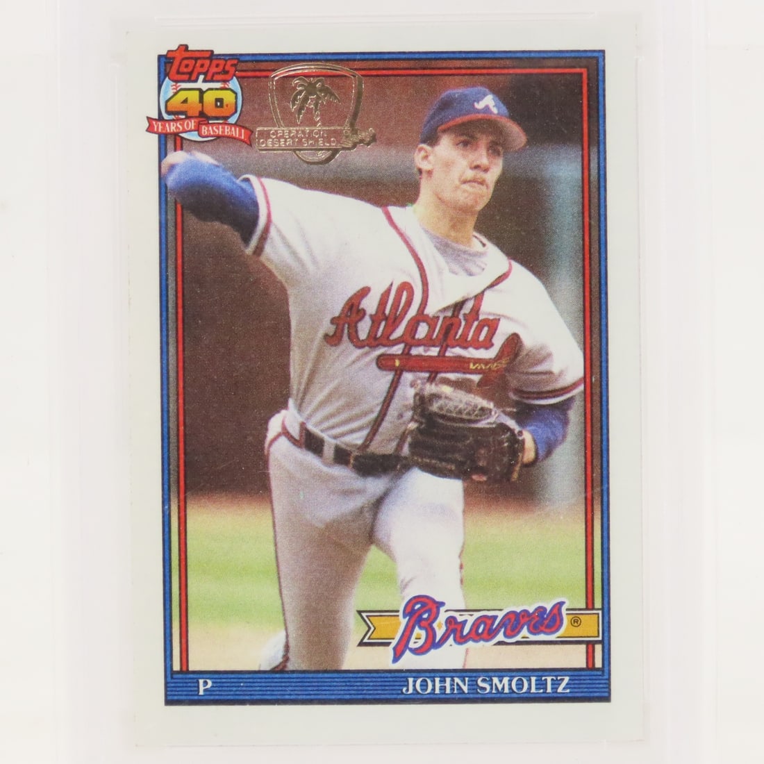 1991 Topps Desert Shield John Smoltz #157 PSA 8 - 2