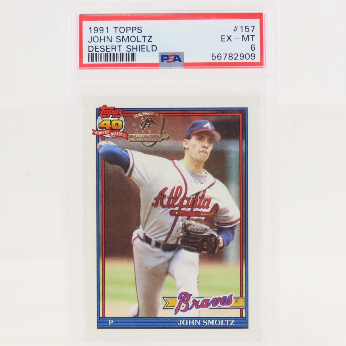 1991 Topps Desert Shield John Smoltz #157 PSA 5&6 - 2