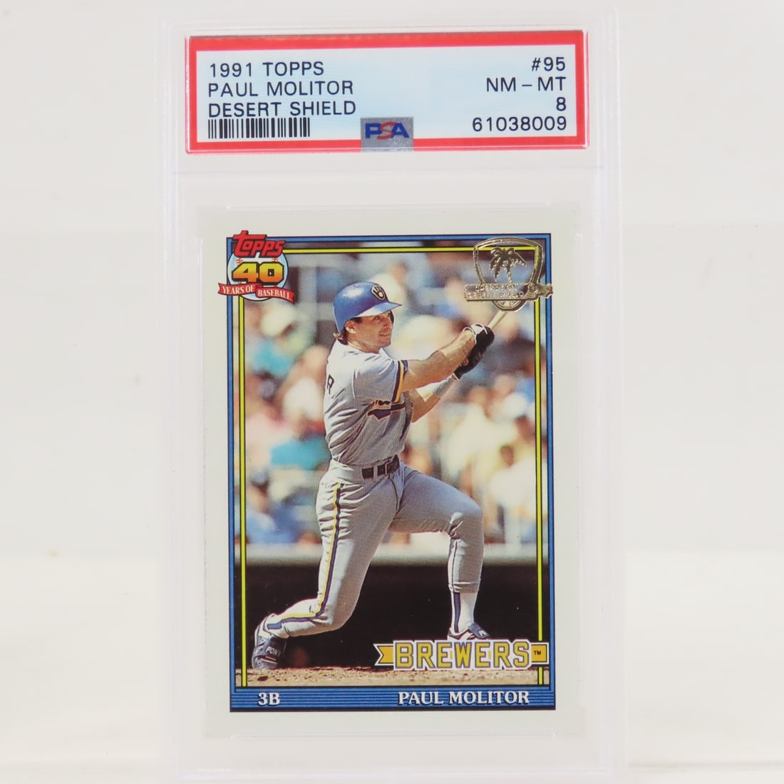 1991 Topps Desert Shield Paul Molitor #95 PSA 8 (1 of 4)