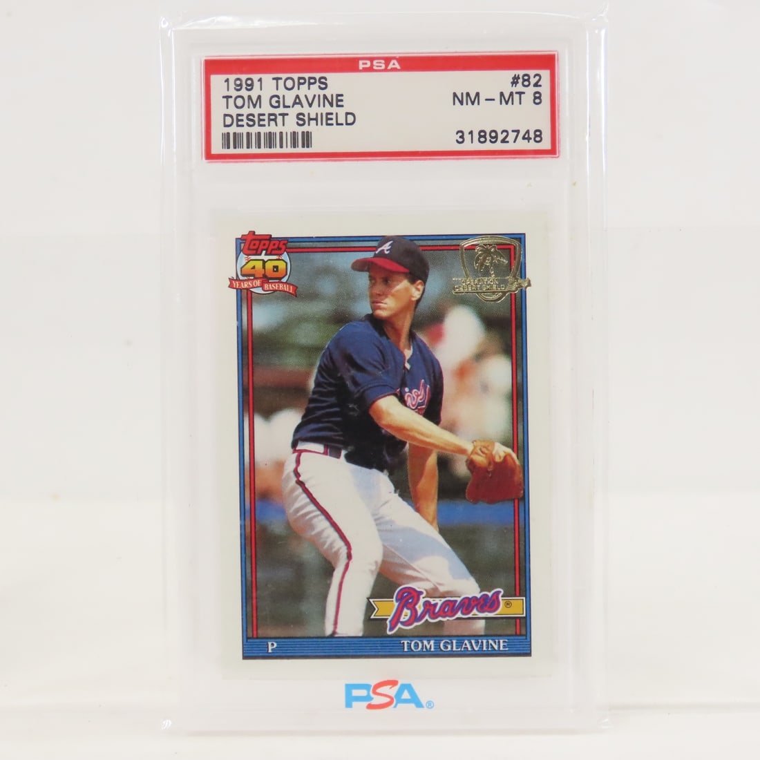 1991 Topps Desert Shield Tom Glavine #82 PSA 8 (1 of 4)