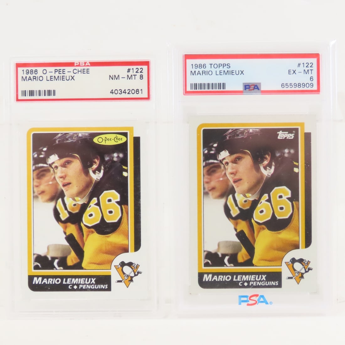1986 O-PEE-CHEE Mario Lemieux #122 PSA 8 NM-MT (1 of 9)