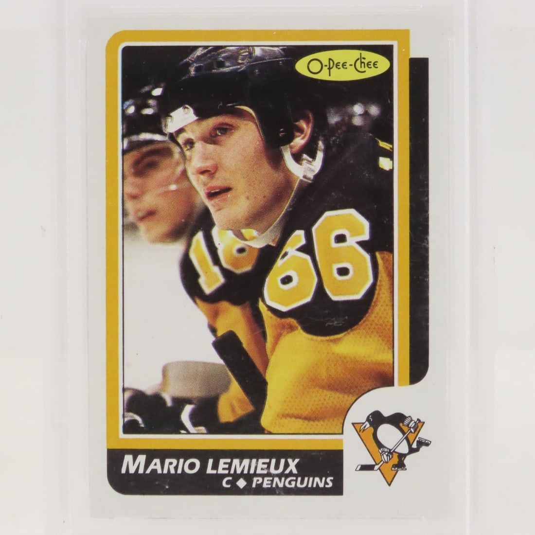 1986 O-PEE-CHEE Mario Lemieux #122 PSA 8 NM-MT - 3