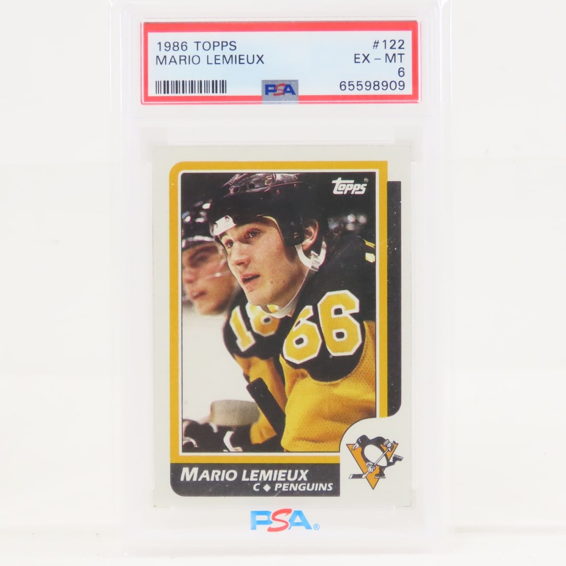 1986 O-PEE-CHEE Mario Lemieux #122 PSA 8 NM-MT - 6