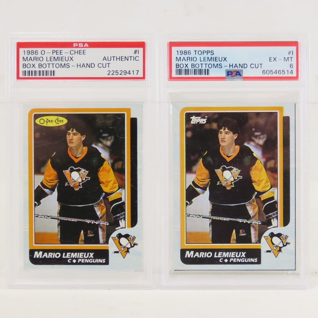 1986 O-PEE-CHEE Box Bottoms Mario Lemieux #I PSA (1 of 9)