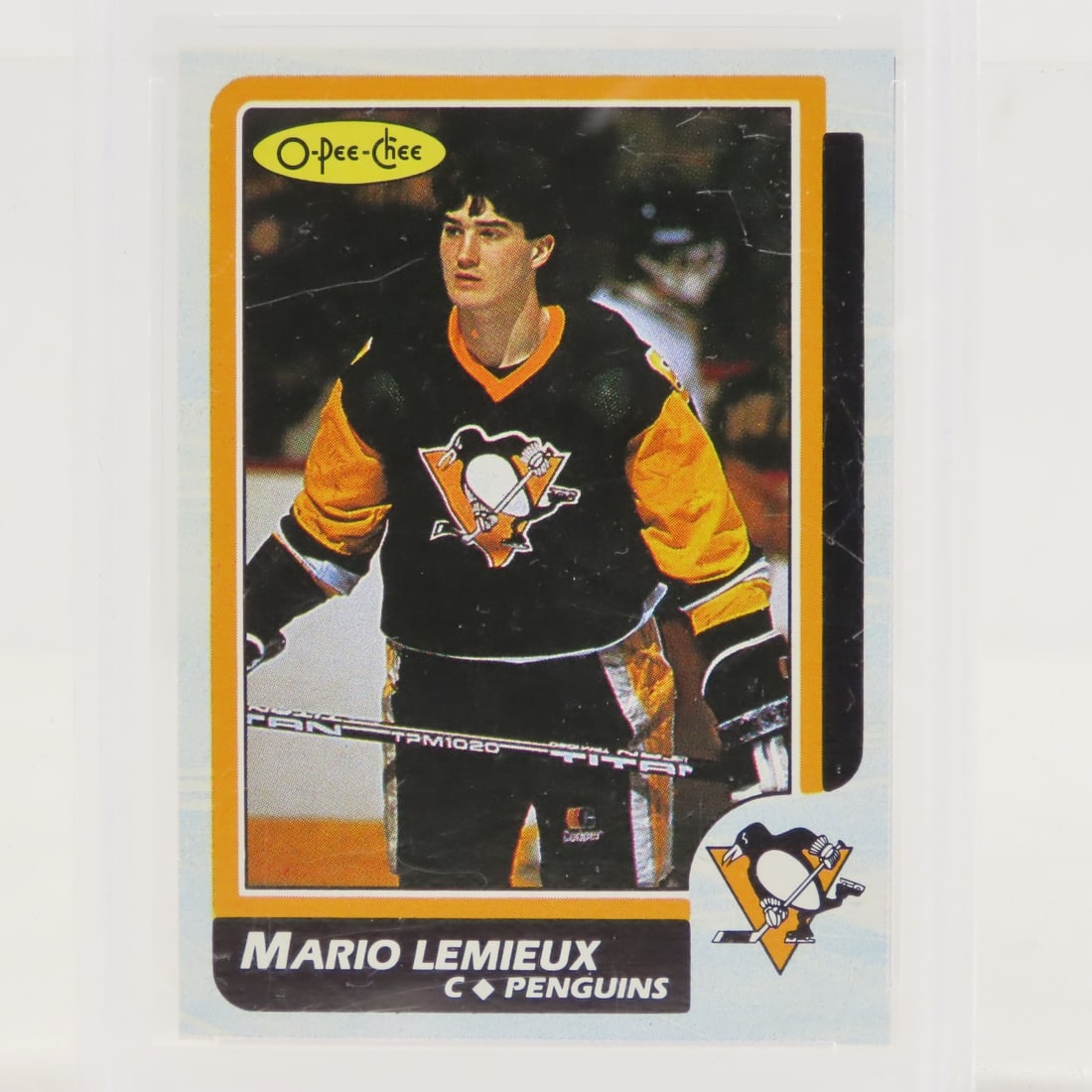 1986 O-PEE-CHEE Box Bottoms Mario Lemieux #I PSA - 3