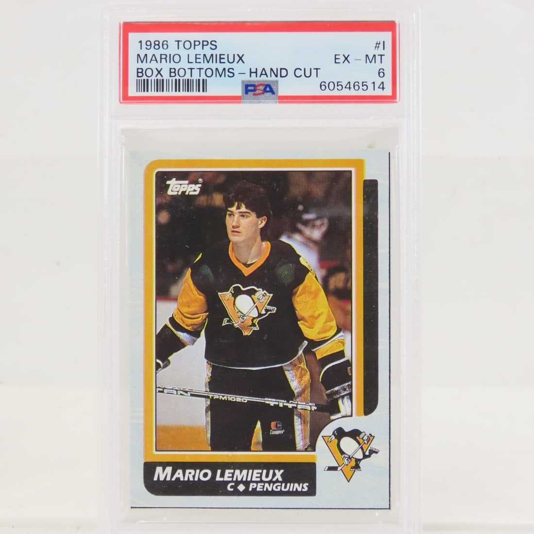 1986 O-PEE-CHEE Box Bottoms Mario Lemieux #I PSA - 6
