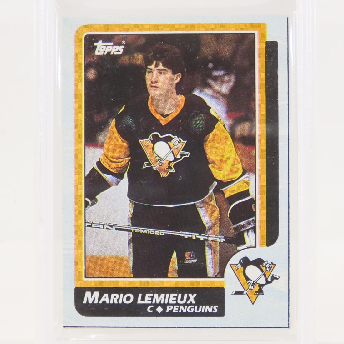 1986 O-PEE-CHEE Box Bottoms Mario Lemieux #I PSA - 7