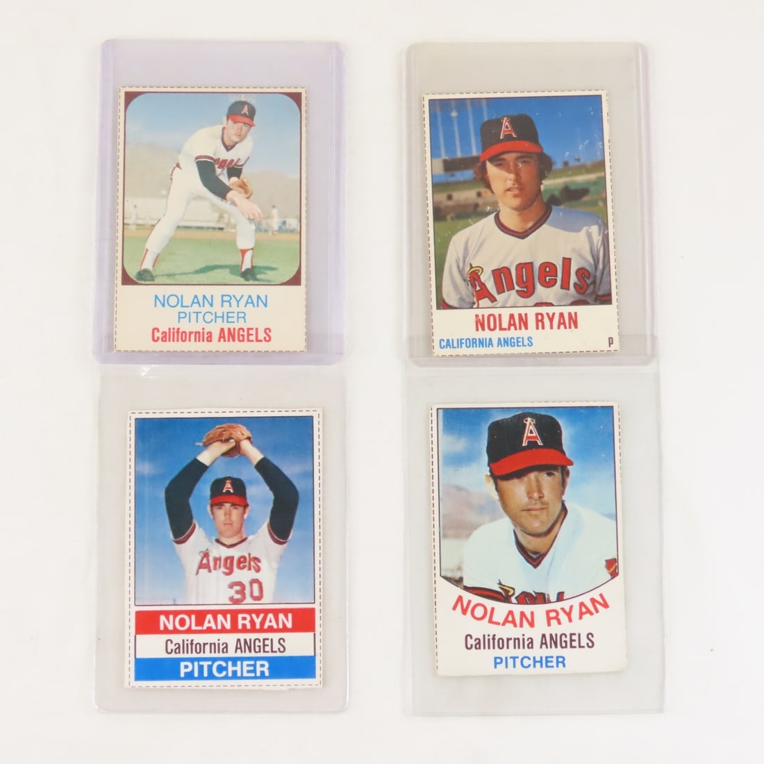 1975, 76, 77, 78 Nolan Ryan Hostess Baseball Cards: 1975, 76, 77, 78 Nolan Ryan Hostess Baseball Cards - All cards in plastic cases. Lot Size 4x4x1" 1 LB All information and photos are intended to be as accurate as possible, but errors are possible.