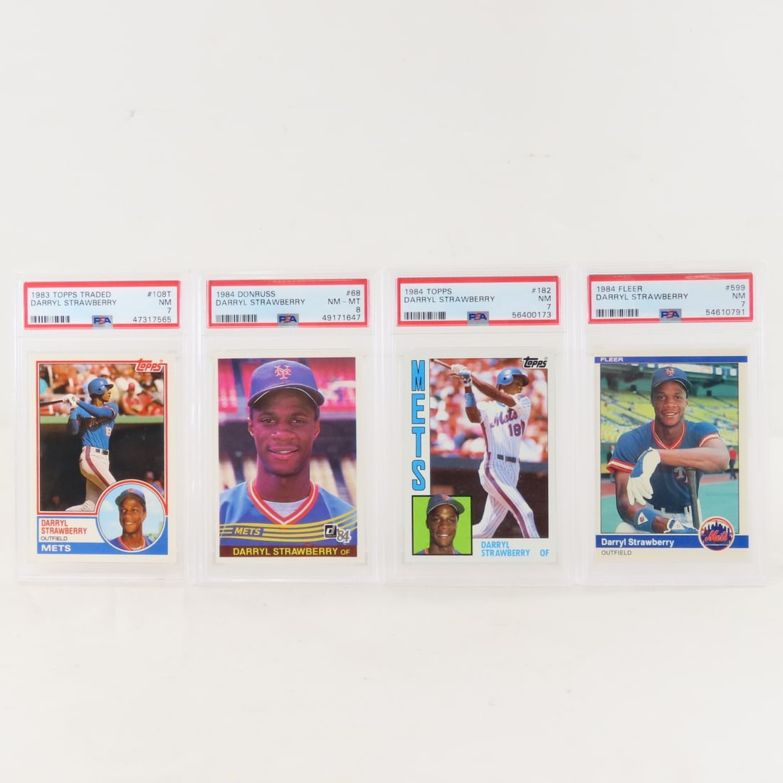 4 PSA Graded Darryl Strawberry Cards with rookie (1 of 17)