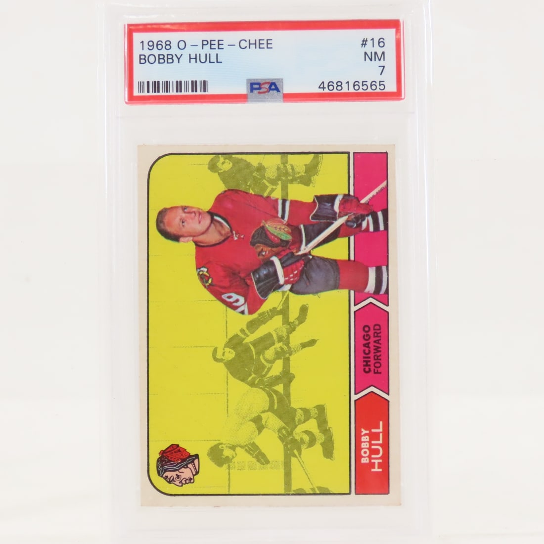 1968 O-PEE-CHEE Bobby Hull #16 PSA 7 NM - 5