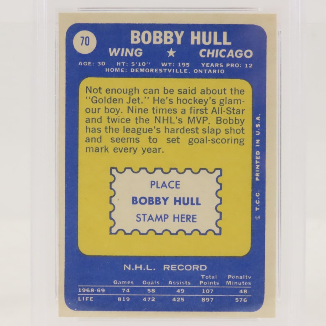 1969 Topps Bobby Hull #70 PSA 7 NM - 4