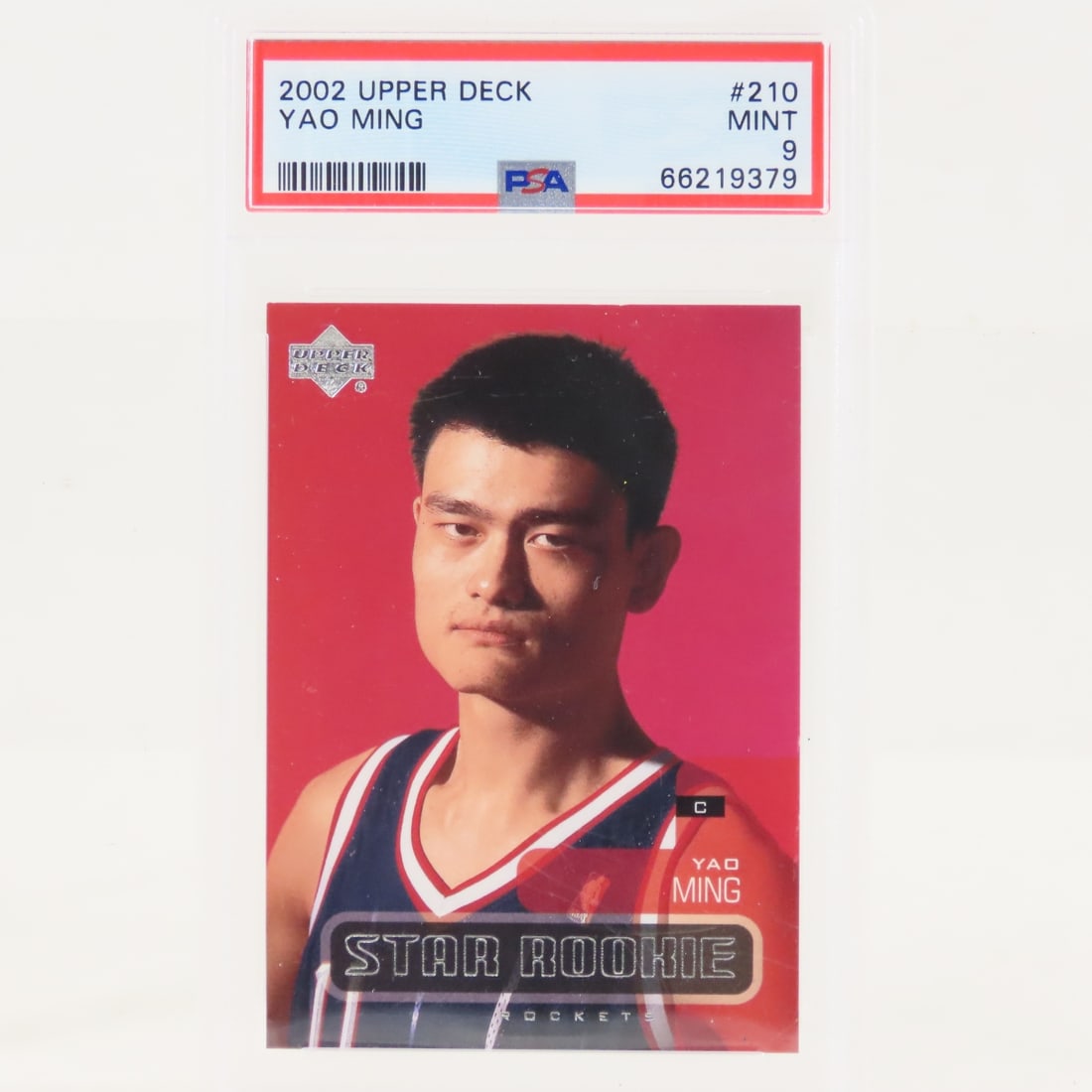 2002 Upper Deck Yao Ming #210 PSA 9 Mint: 2002 Upper Deck Yao Ming #210 PSA 9 Mint - Lot Size 5.5x3.5x1" 1 LB All information and photos are intended to be as accurate as possible, but errors are possible. No item may be returned or refused
