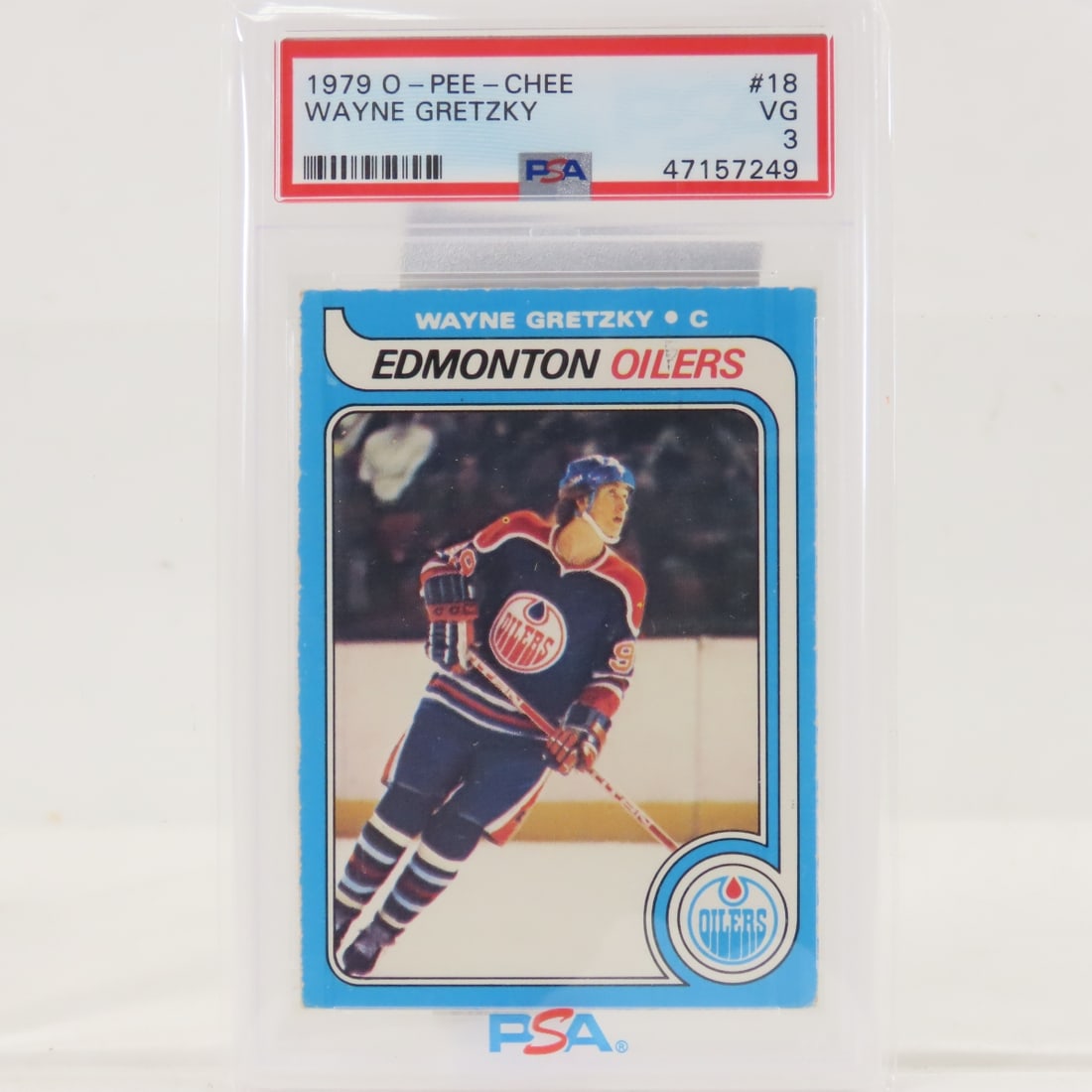 1979 O-PEE-CHEE Wayne Gretzky #18 PSA 3 VG: 1979 O-PEE-CHEE Wayne Gretzky #18 PSA 3 VG - eBay guarantee sticker Lot Size 5.5x3.5x1" 1 LB All information and photos are intended to be as accurate as possible, but errors are possible. No item may
