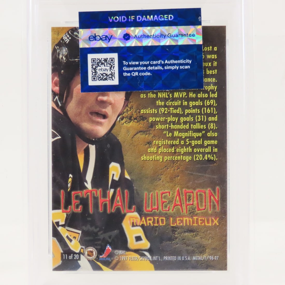1996 Metal Universe Mario Lemieux #11 PSA 8 NM-MT - 4