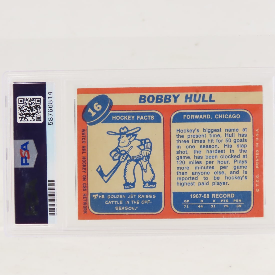 1968 Topps Bobby Hull #16 PSA 4 VG-EX - 3