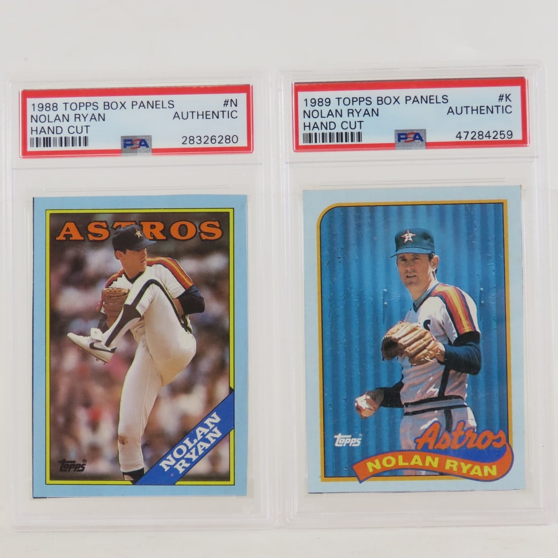 1988 & 1989 Topps Box Panels Nolan Ryan PSA graded: 1988 & 1989 Topps Box Panels Nolan Ryan PSA graded - Authentic. Lot Size 5.5x3.5x1" 1 LB All information and photos are intended to be as accurate as possible, but errors are possible. No item may be