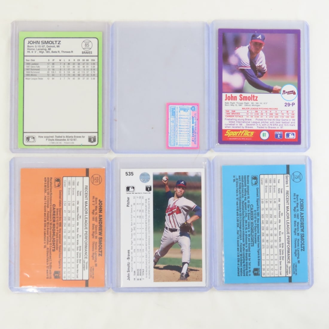 35 John Smoltz Baseball Cards in plastic sleeves - 11