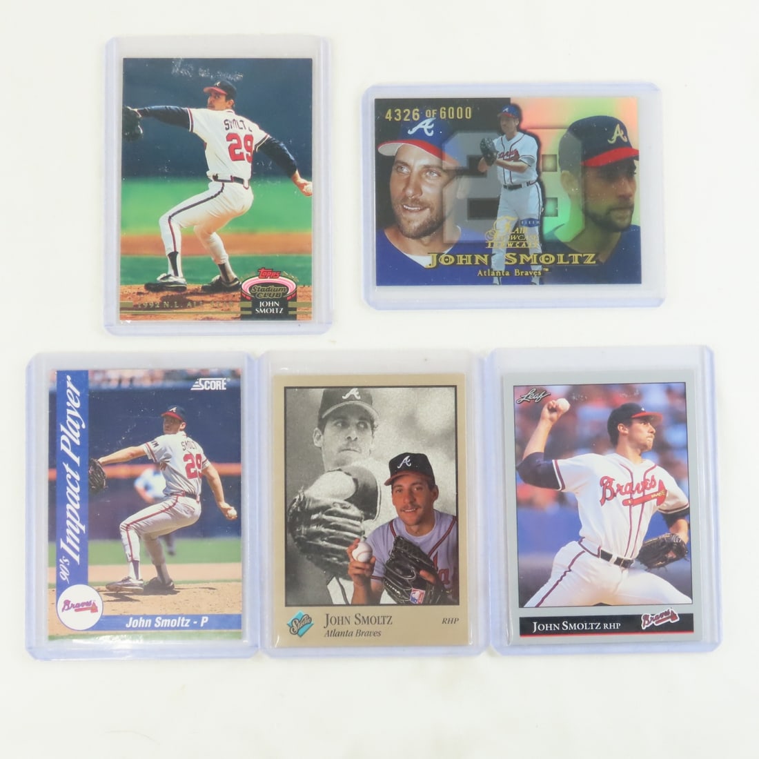 35 John Smoltz Baseball Cards in plastic sleeves - 12