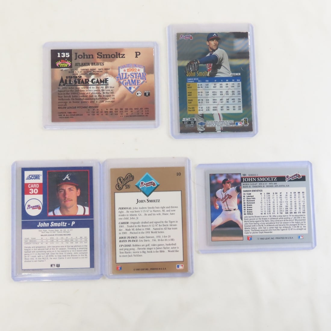 35 John Smoltz Baseball Cards in plastic sleeves - 13