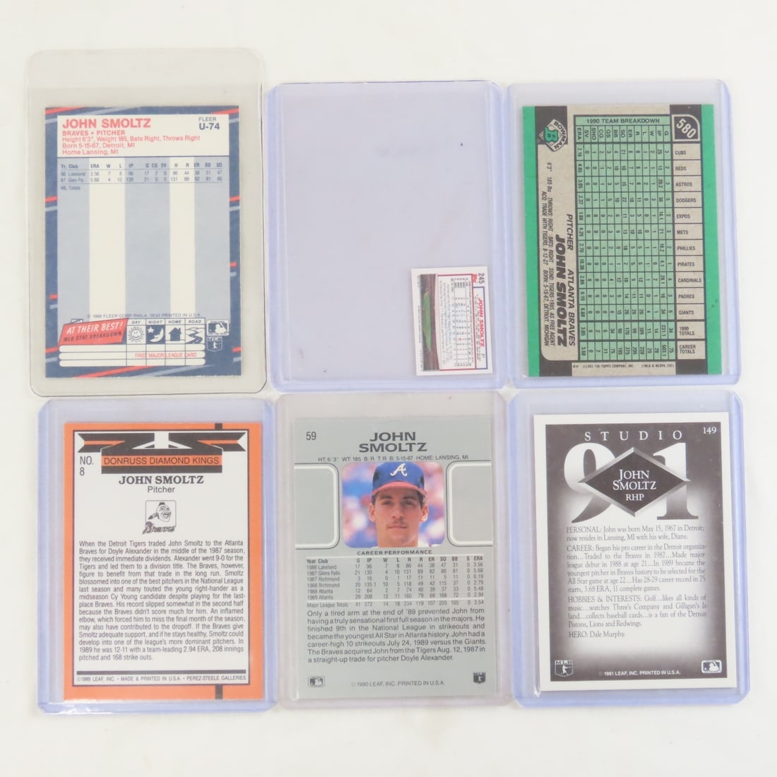 35 John Smoltz Baseball Cards in plastic sleeves - 11