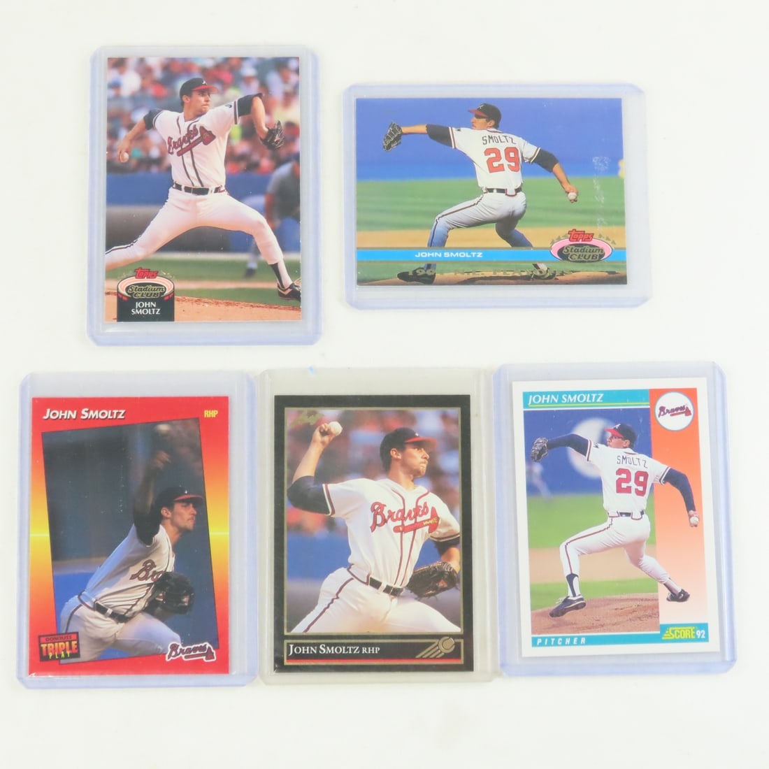 35 John Smoltz Baseball Cards in plastic sleeves - 12