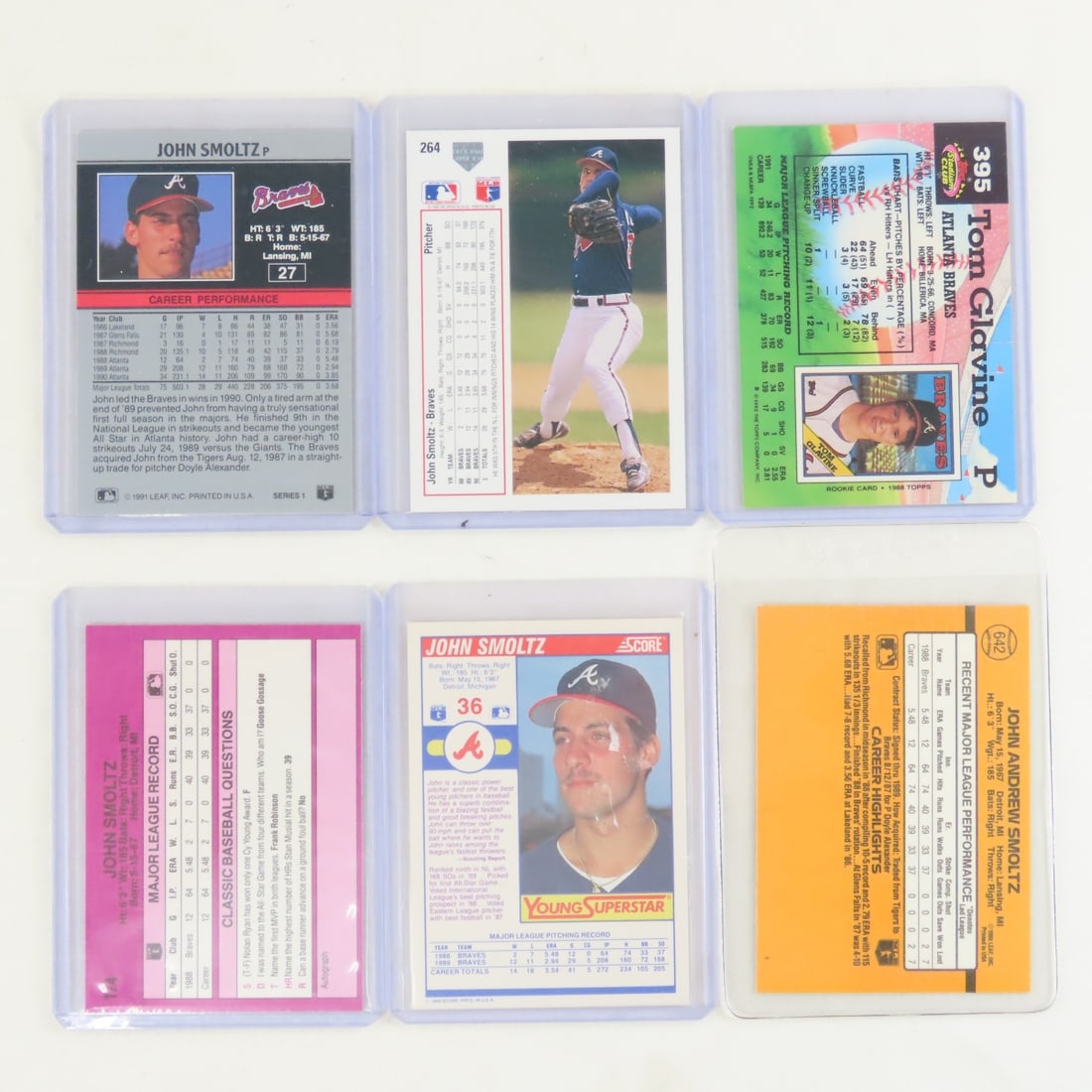 35 John Smoltz Baseball Cards in plastic sleeves - 9