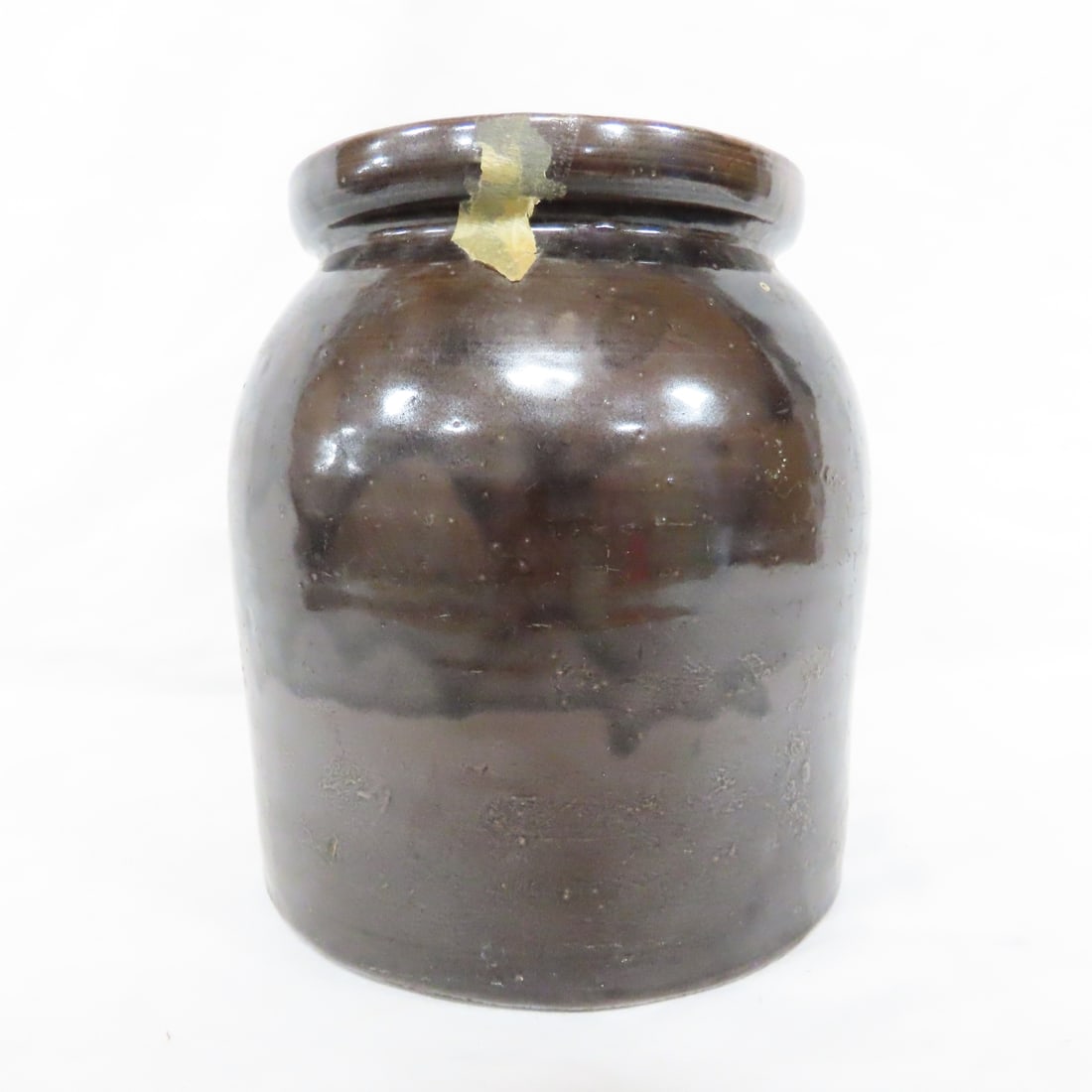 3 Antique Stoneware Albany Slip Preserve Jars - 3