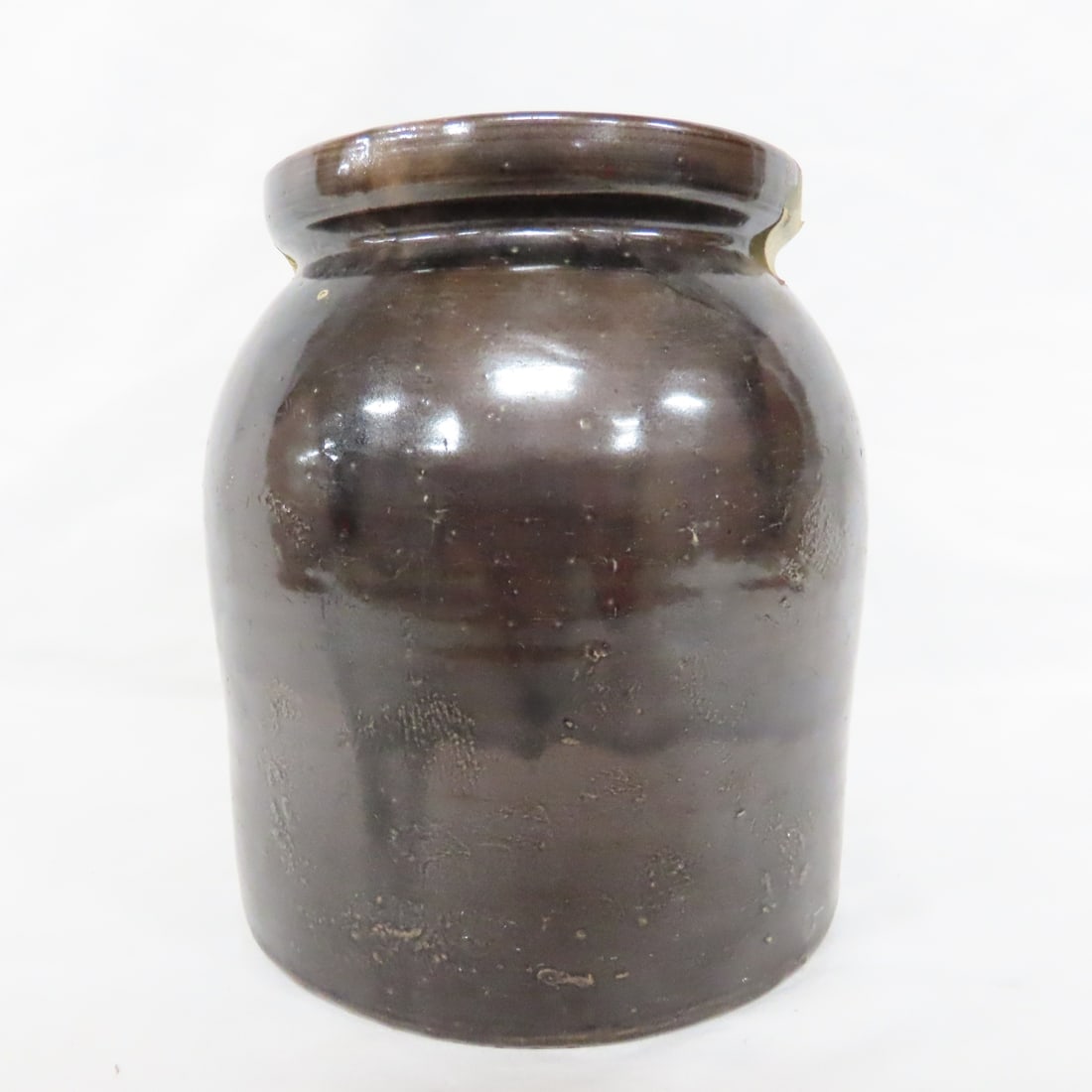 3 Antique Stoneware Albany Slip Preserve Jars - 4