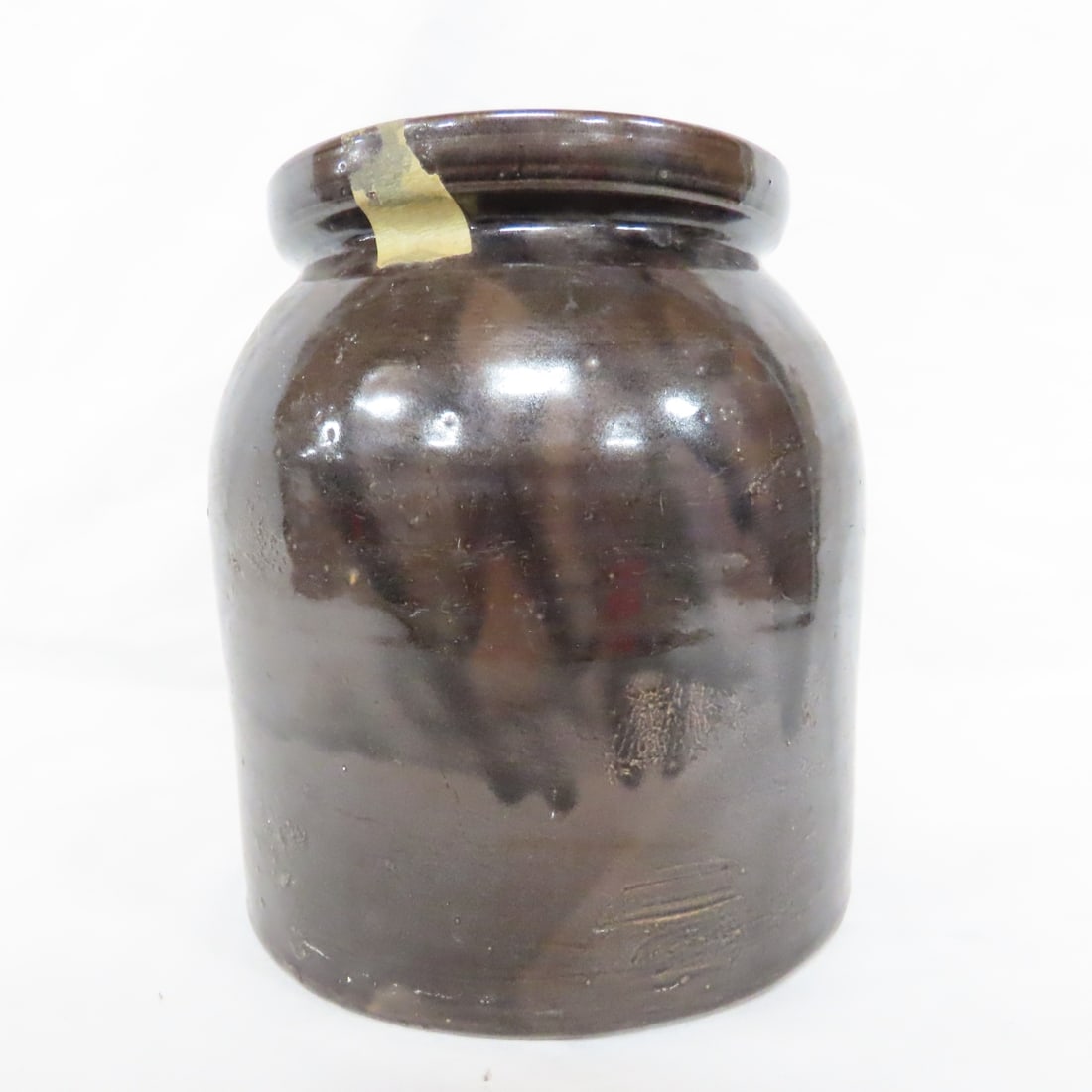 3 Antique Stoneware Albany Slip Preserve Jars - 5