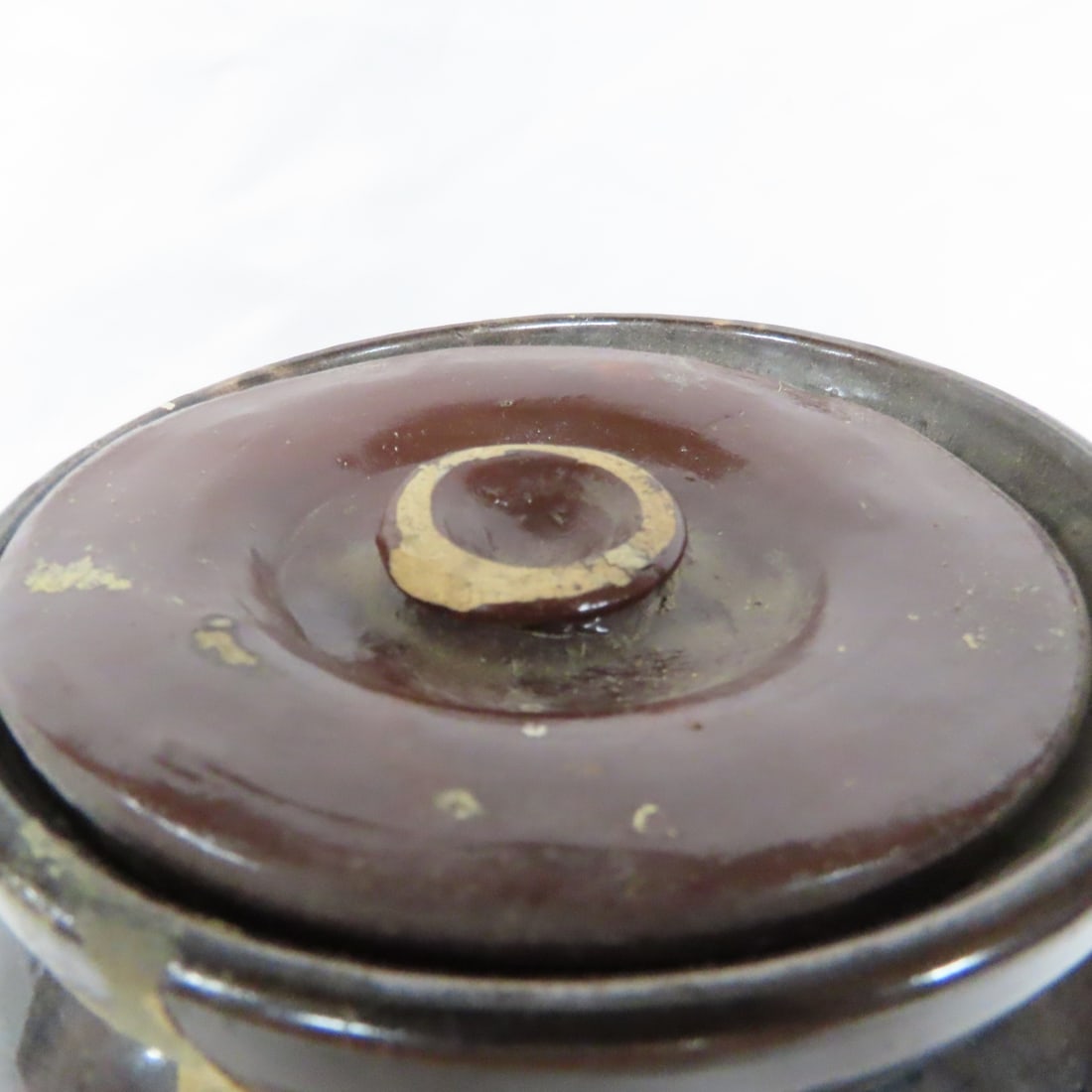 3 Antique Stoneware Albany Slip Preserve Jars - 6