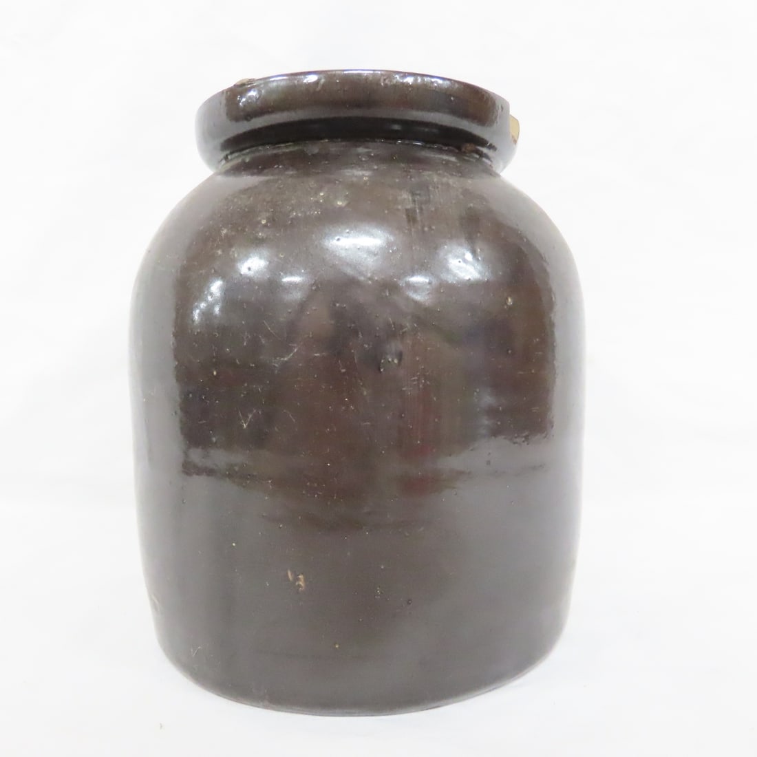 3 Antique Stoneware Albany Slip Preserve Jars - 8