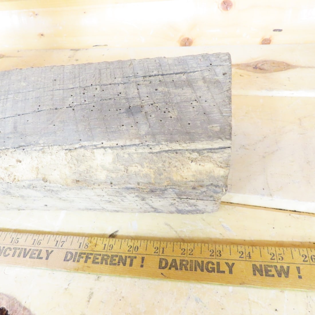 Antique wood box, primitive clamp, pulley, & more - 7
