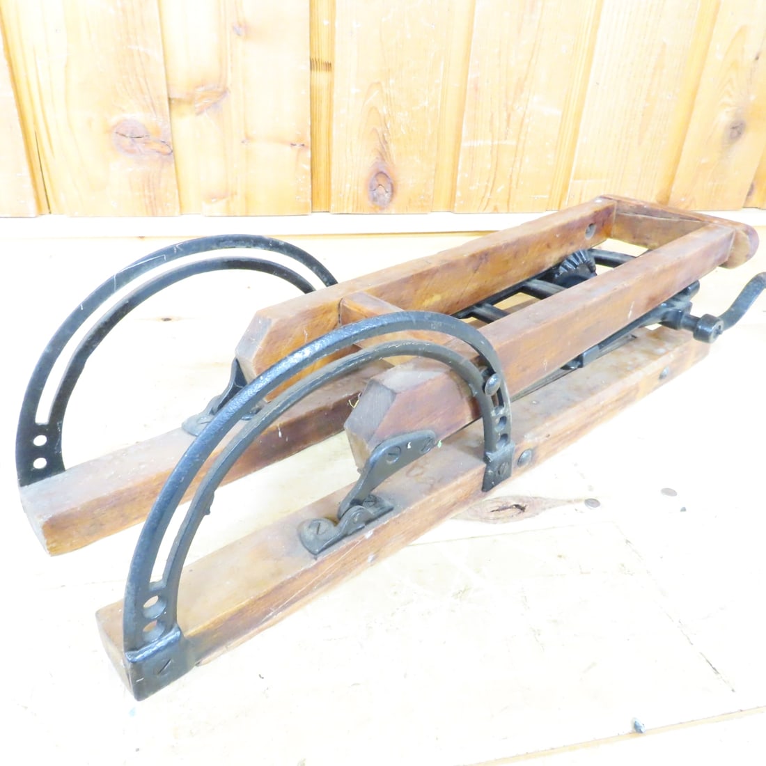 Antique Foldable Wood Beam Boring Crank Drill - 7
