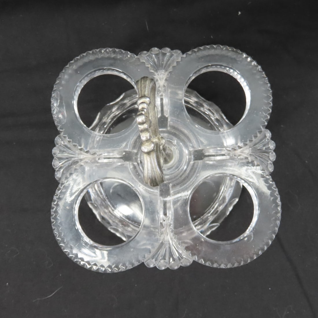 Vintage Etched Glass Cruet Set, Salt & Pepper - 7