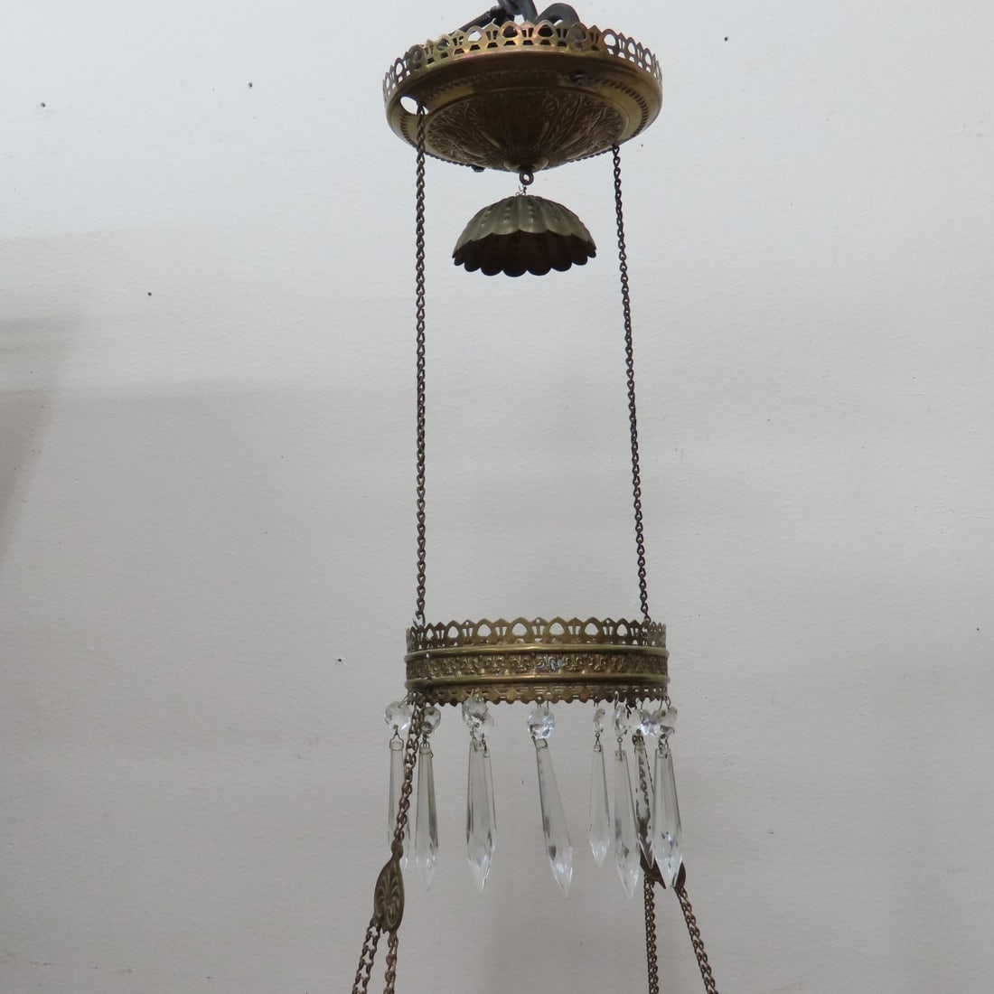 Victorian Cranberry Opalescent Oil Parlor Lamp - 2