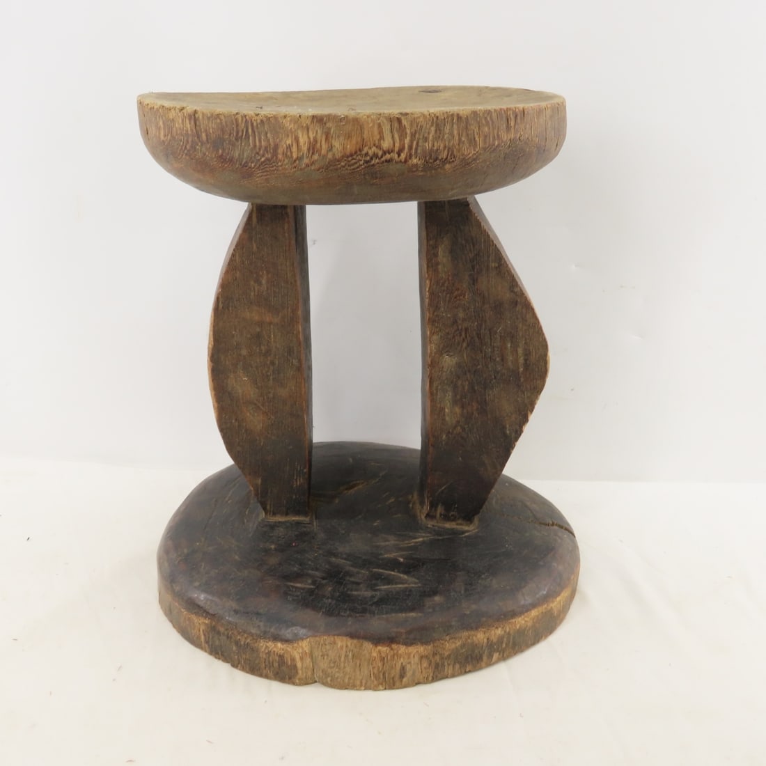 2 Hand Carved Hardwood African Tonga Stools - 2