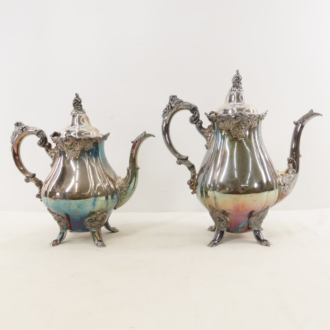 Wallace Baroque Silver Plated Coffee & Tea Set - 7