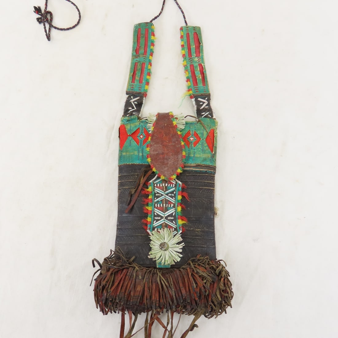 Vintage Handmade African Tuareg Leather Pouch - 2