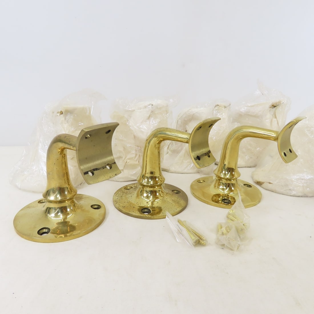 Collection of Solid Brass Handrail Brackets - 2
