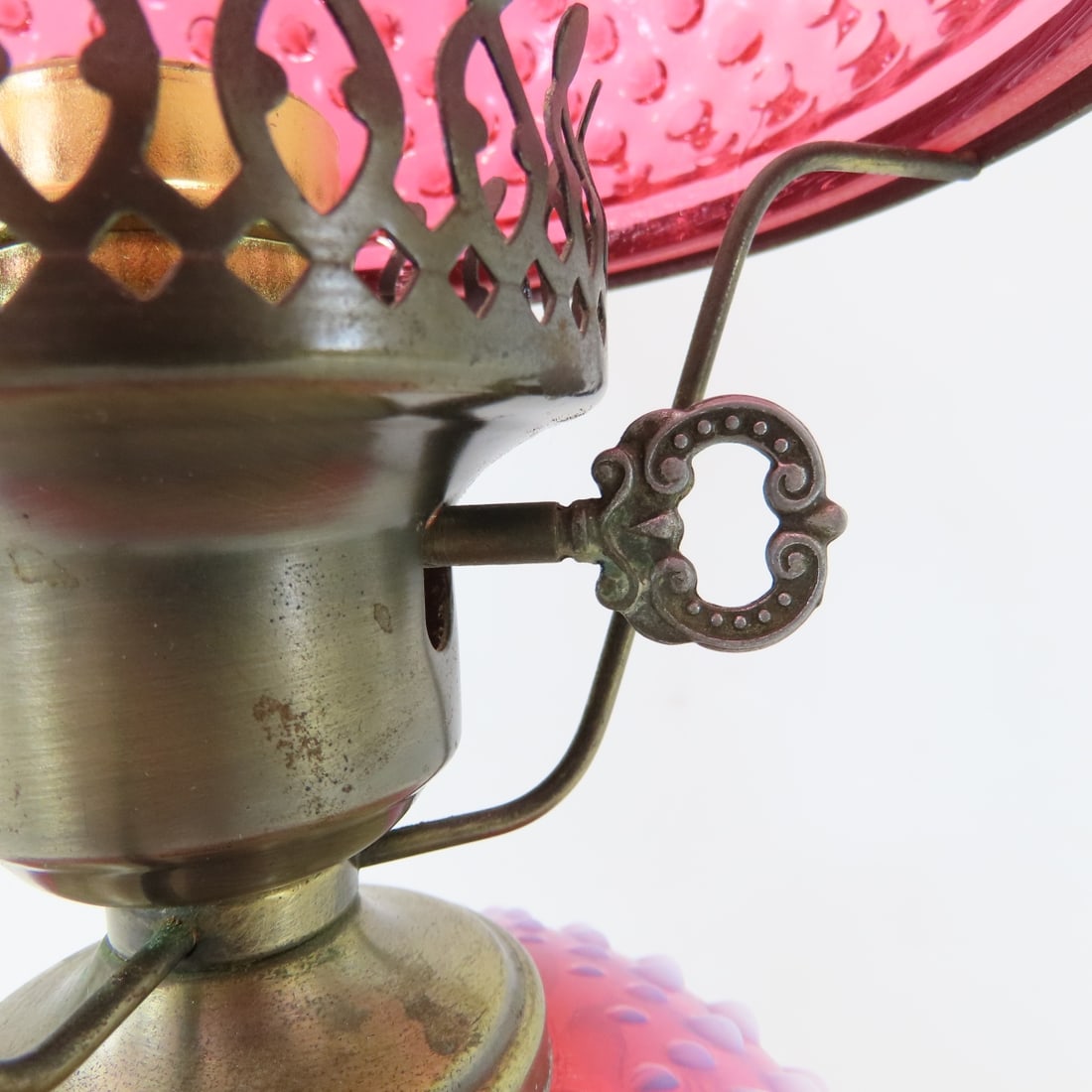 Fenton Glass 95th Cranberry Opalescent Table Lamp - 7