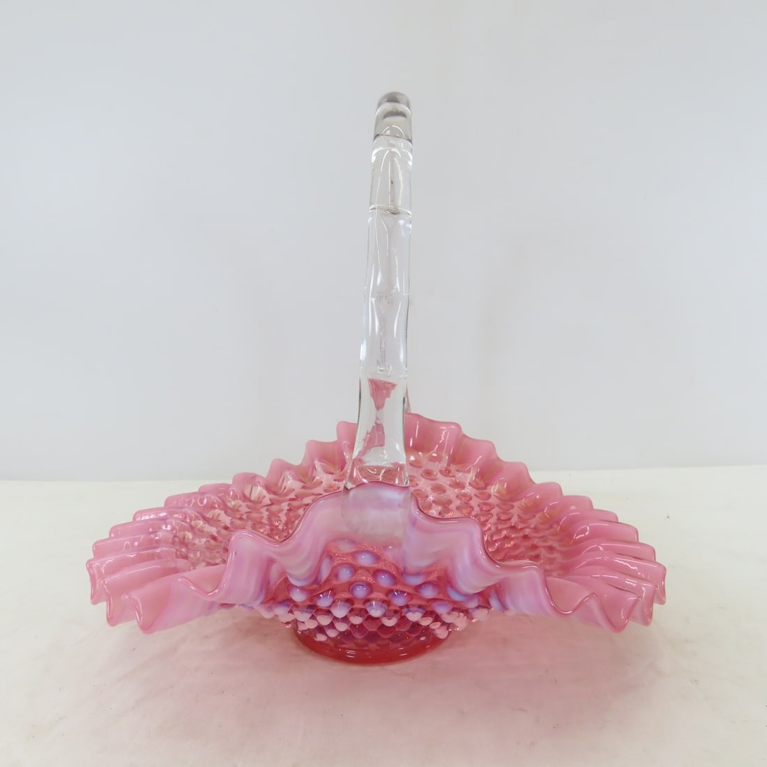 3 Pieces Fenton Cranberry Opalescent Hobnail Glass - 2