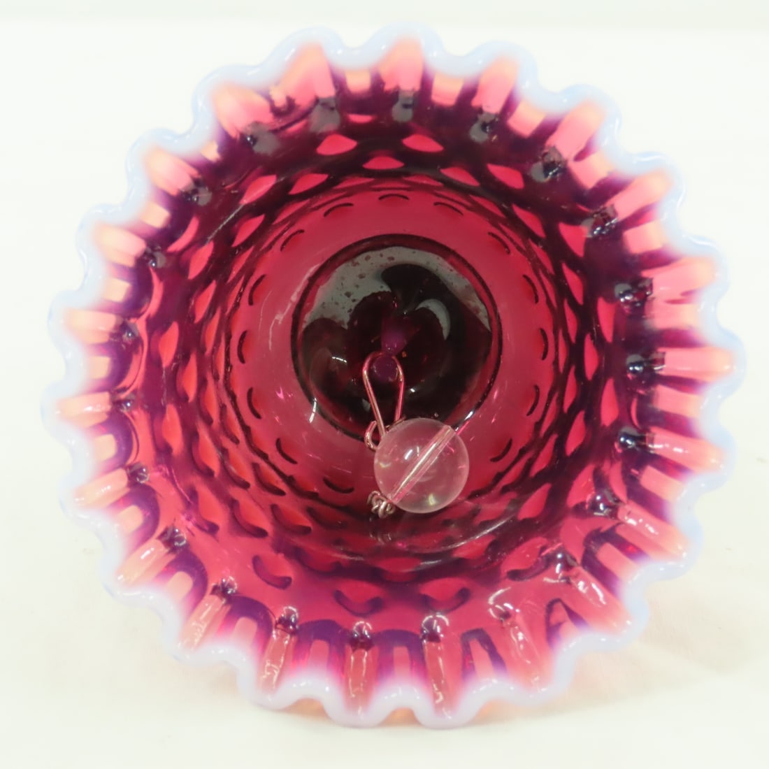 3 Pieces Fenton Plum Opalescent Hobnail Glass - 13